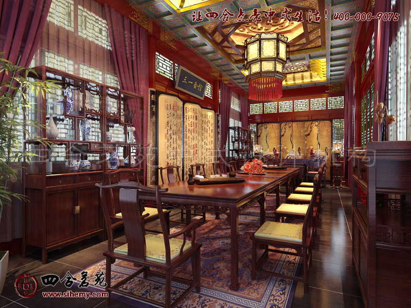 古韻古香裝飾與題材展現個性展現輕奢 中式小別墅設計臥室效果圖