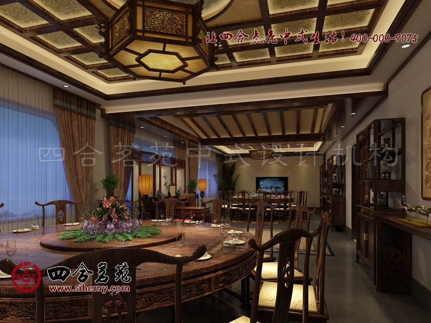 古色古香的家具器形流露古韻 中式特色酒店裝修設計餐廳效果圖